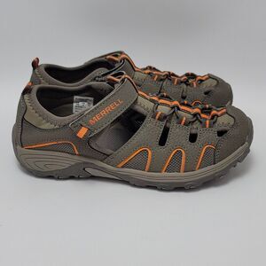 Merrell ML Hydro H20 Boys San Brown Orange Leather Hiking Water Sandals Size 3 M